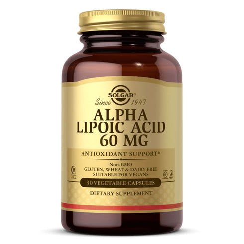 Solgar Alpha Lipoic Acid 60mg 30 Capsules - Jag Couture Beauty