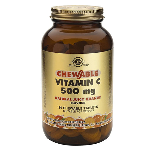 Solgar Vitamin C (Orange Flavour) 500mg 90 Tablets - Jag Couture Beauty