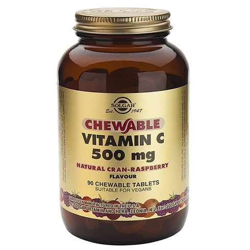 Solgar Vitamin C (Cran-Raspberry Flavour) 500mg 90 Tablets Jag Couture Beauty