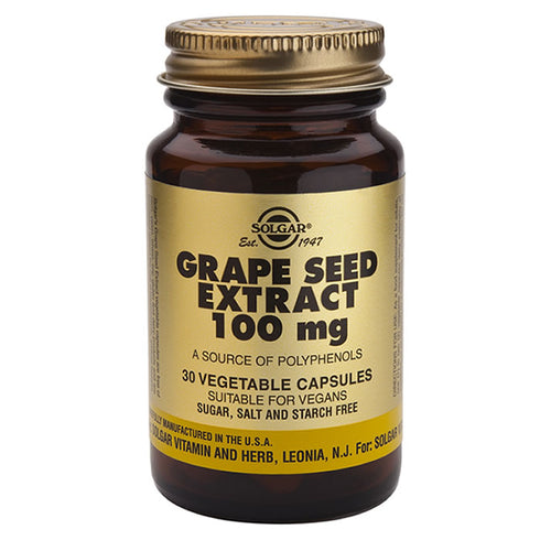 Solgar Grape Seed Extract 100mg 30 Capsules - Jag Couture Beauty