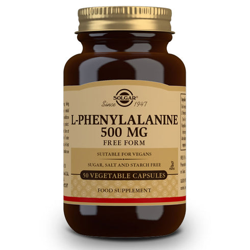 Solgar L-Phenylalanine 500mg 50 Capsules - Jag Couture Beauty