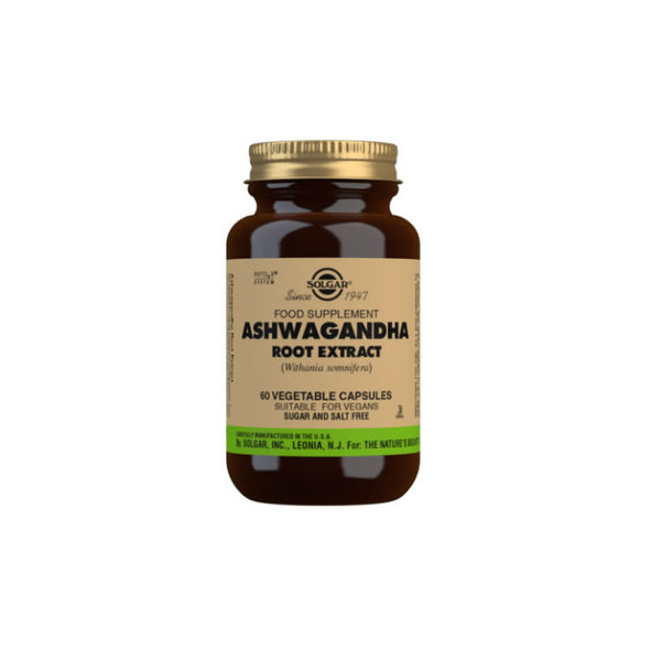 Solgar Ashwagandha Root Extract Vegetable Capsules - Pack of 60 - Jag Couture Beauty