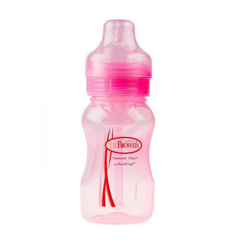 Dr Brown's Bottle Wide Neck Pink 240ml - Jag Couture Beauty