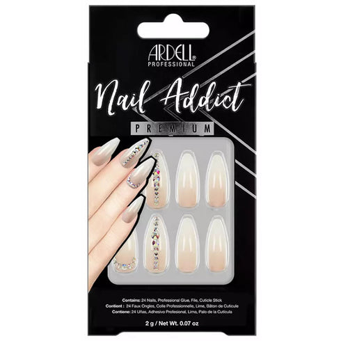 Ardell Nail Addict Nude Light Crystal False Nails - Jag Couture Beauty