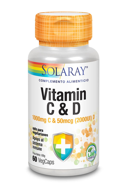 Solaray Vitamina C y D 60 Vcaps Jag Couture Beauty