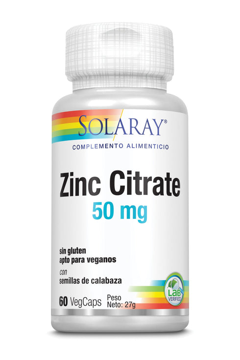 Solaray Zinc Citrato 50 Mg 60 Vcaps Jag Couture Beauty