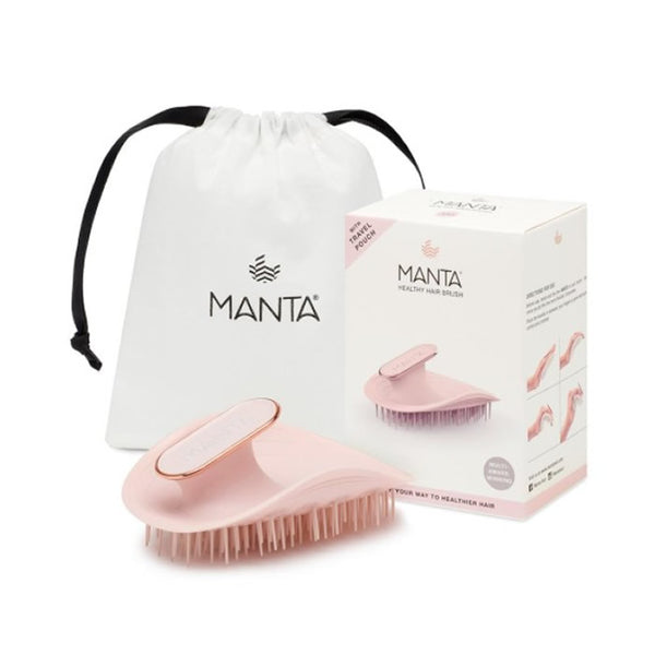 Manta Healthy Hair Brush Ultra Gentle Pink Rose-Gold - Jag Couture Beauty