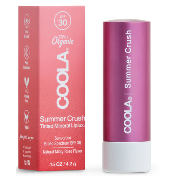 Coola Mineral Liplux Organic Tinted Lip Balm Sunscreen Summer Crush Spf30 4.2ml - Jag Couture Beauty