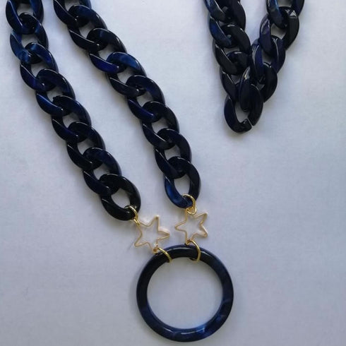 Farmamoda Sapphire Blue Glasses Necklace - Jag Couture Beauty