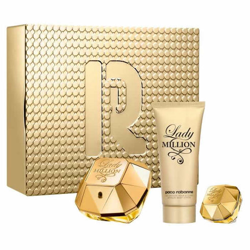 Paco Rabanne Lady Million Eau De Parfum Spray 80ml Set 3 Pieces Jag Couture Beauty