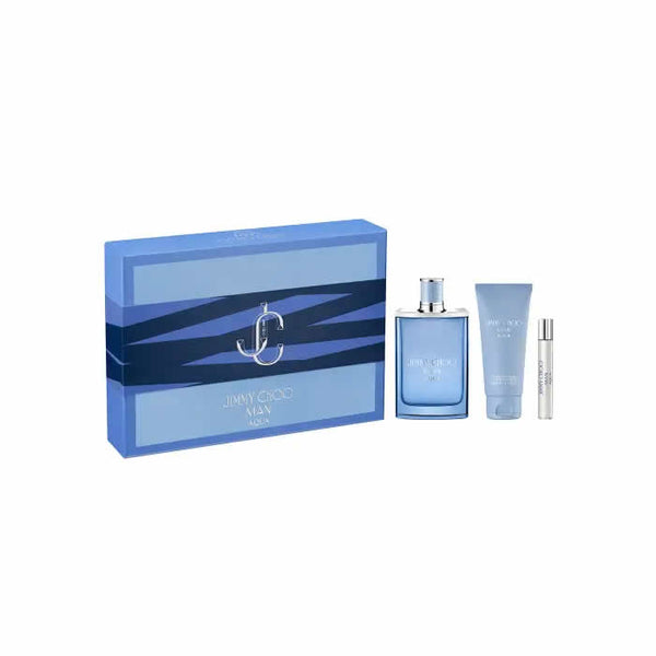 Jimmy Choo Man Aqua Eau De Toilette Spray 100ml Set 3 Pieces - Jag Couture Beauty
