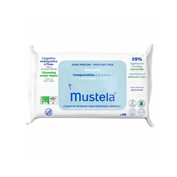 Mustela Biodegradable Wipes 60 Units - Jag Couture Beauty