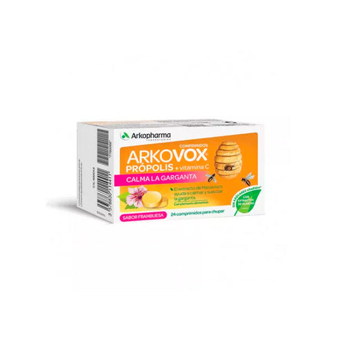 Arkopharma Arkovox Propolis Raspberry Flavour 24 Tablets - Jag Couture Beauty