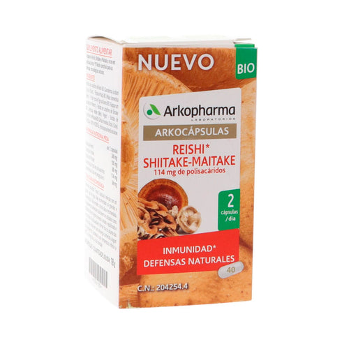 Arkopharma Reishi Shiitake Maitake Bio 40 Capsules - Jag Couture Beauty
