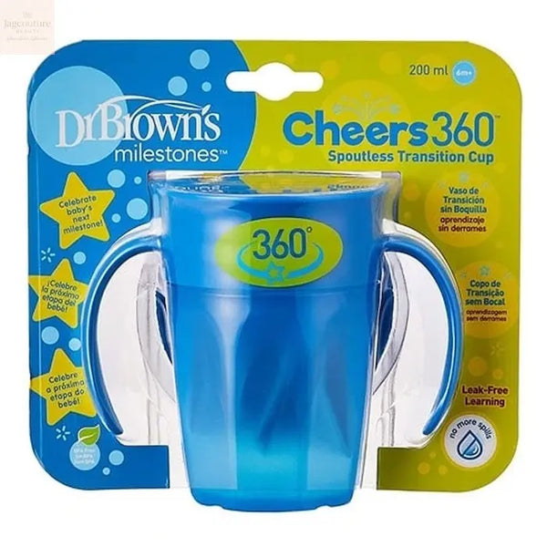 360 Tumbler Without Spout Blue With Handles 200ml - Jag Couture Beauty