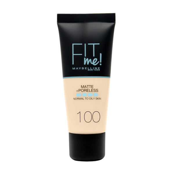Maybelline Fit Me Matte & Poreless Foundation 100 Warm Ivory 30ml - Jag Couture Beauty