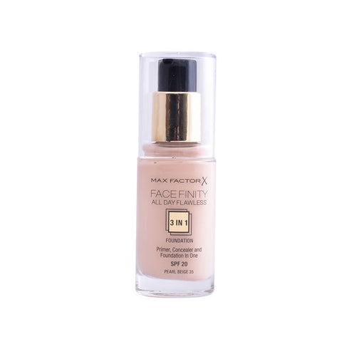 Max Factor Facefinity 3 In 1 Primer, Concealer And Foundation Spf20 35 Pearl Beige 30ml - Jag Couture Beauty