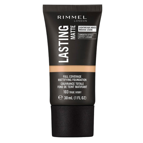 Rimmel London Lasting Matte Foundation 103 True Ivory 30ml - Jag Couture Beauty