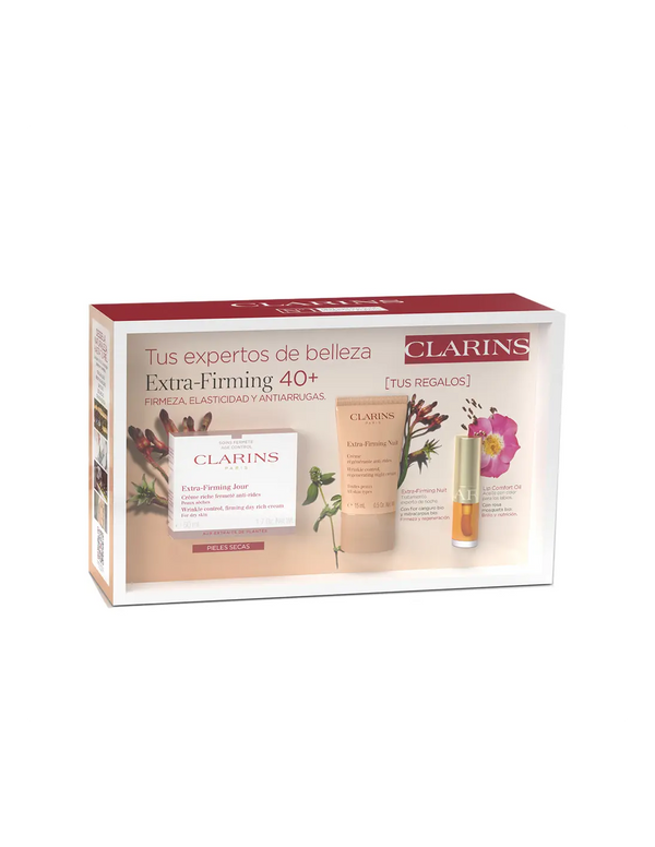 Set Clarins Extra Firming Dia P-S 50ml Noche T-P 15ml Lip Conf 1,4ml@ - Jag Couture Beauty