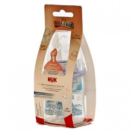 Biberon First Choice Blue Silicona 1 M 150ml Nuk - Jag Couture Beauty