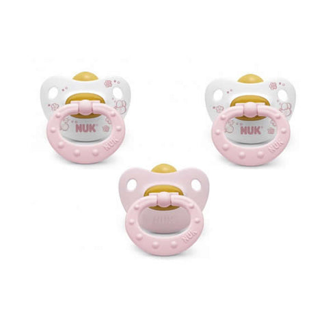 Nuk Rose & Blue Soothers T.2 Colour Rose Latex 6-18 Months 3 Units - Jag Couture Beauty