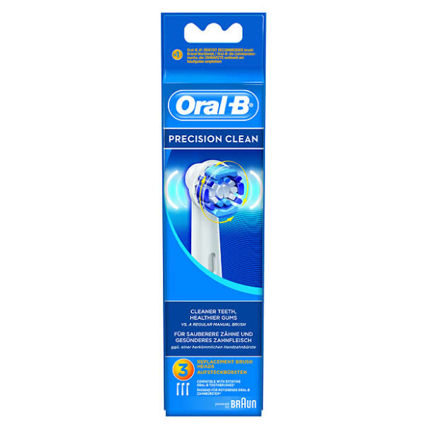 Oral-B Electric Toothbrush Head Precision Clean 3 units (eb 20-3 Precision Clean) - Jag Couture Beauty