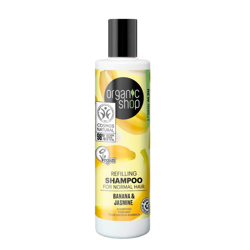 Organic Shop Banana Refillin Champu Cabello Normal 280ml Jag Couture Beauty