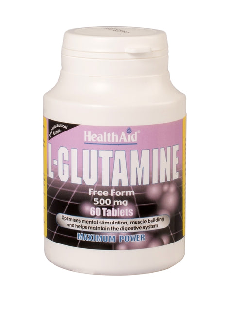 Health Aid L-Glutamina 500 Mg X 60 Comp - Jag Couture Beauty