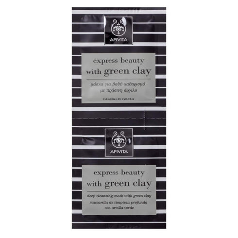 Apivita Beauty Express Deep Cleansing Face Mask With Green Clay 2x8ml Jag Couture Beauty