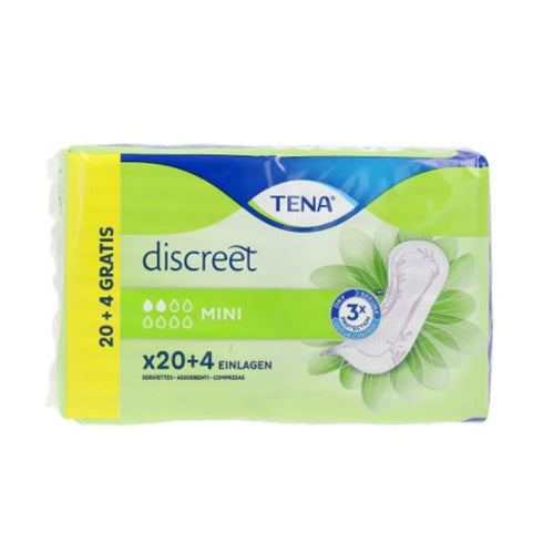 Tena Discreet Incontinence Sanitary Towel Mini 24 Units - Jag Couture Beauty