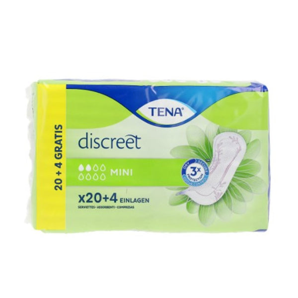 Tena Discreet Incontinence Sanitary Towel Mini 24 Units - Jag Couture Beauty