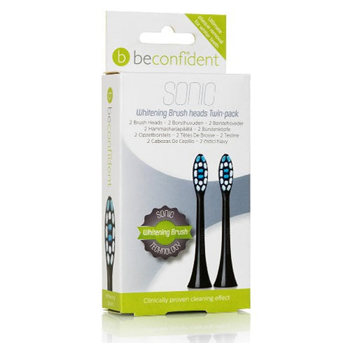 Beconfident Sonic Whitening Brush Heads Black 2 Units Jag Couture Beauty
