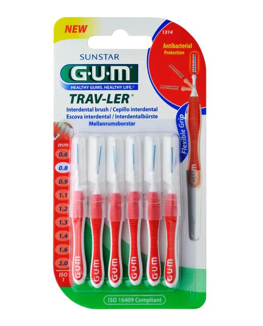 Sunstar Gum Trav-Ler Interdental Brush Iso1 1314 0,8mm 6 Units Jag Couture Beauty