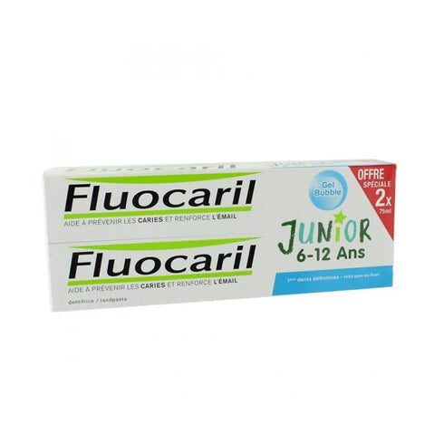 Fluocaril® Junior 6-12 Years Pack Bubble Flavour Toothpaste 2x 75ml Jag Couture Beauty