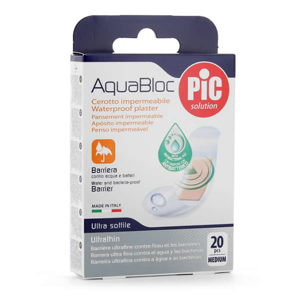 Pic Solution Pic Aquabloc With Bactericidal Adhesive Dressing 19x72mm 20uts - Jag Couture Beauty