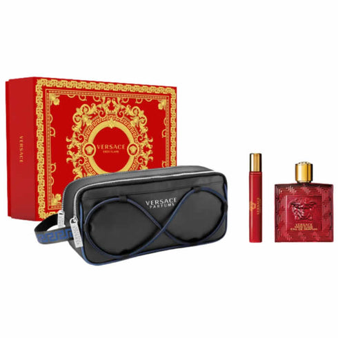 Versace Eros Flame Eau De Parfum Spray 100ml Set 3 Pieces - Jag Couture Beauty