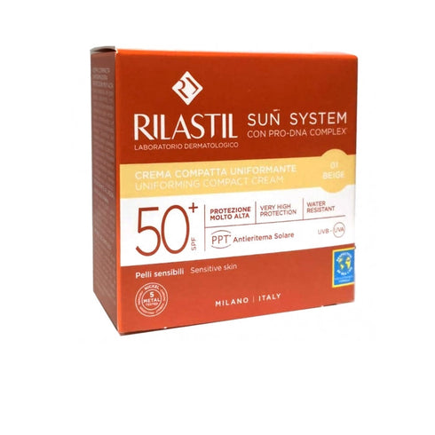Rilastil Sun System Uniform Compact Cream Spf50+ Shade 01 Beige 10g Jag Couture Beauty