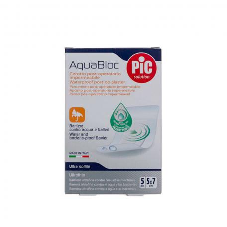 Pic Aquabloc Steriles, wasserdichtes postoperatives Pflaster mit Bakterizid 5 x 7 cm 5 U