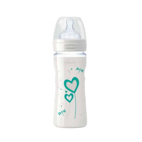 Chicco Nature Glass Bottle With Silicone Teat 0m 240ml - Jag Couture Beauty
