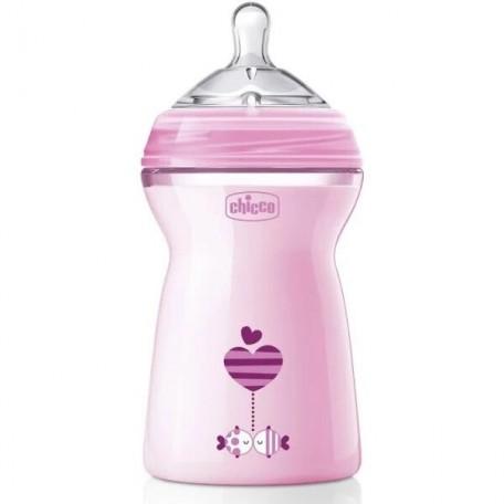 Chicco Bib Nat-Feel 6m Girl 330ml - Jag Couture Beauty