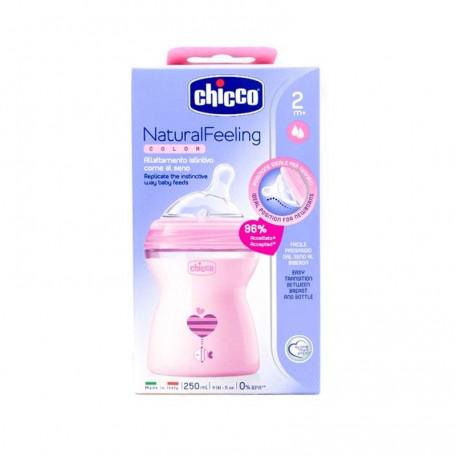 Chicco Bib Nat-Feel 2m Girl 250ml - Jag Couture Beauty