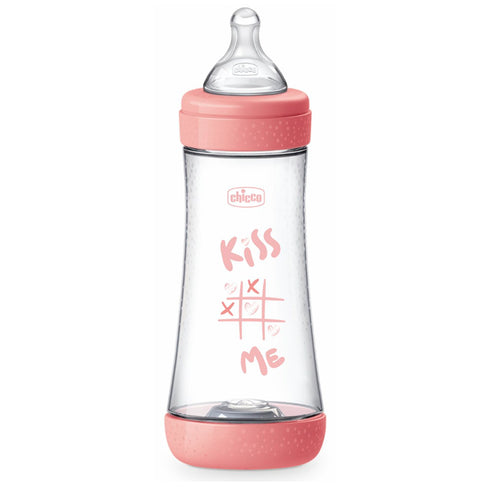 Chicco Baby Bottle Perfect5 4Chicco Baby Bottle Perfect 4M+ 300ml Silicone Pink - Jag Couture Beauty