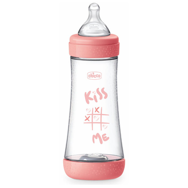Chicco Baby Bottle Perfect5 4Chicco Baby Bottle Perfect 4M+ 300ml Silicone Pink - Jag Couture Beauty