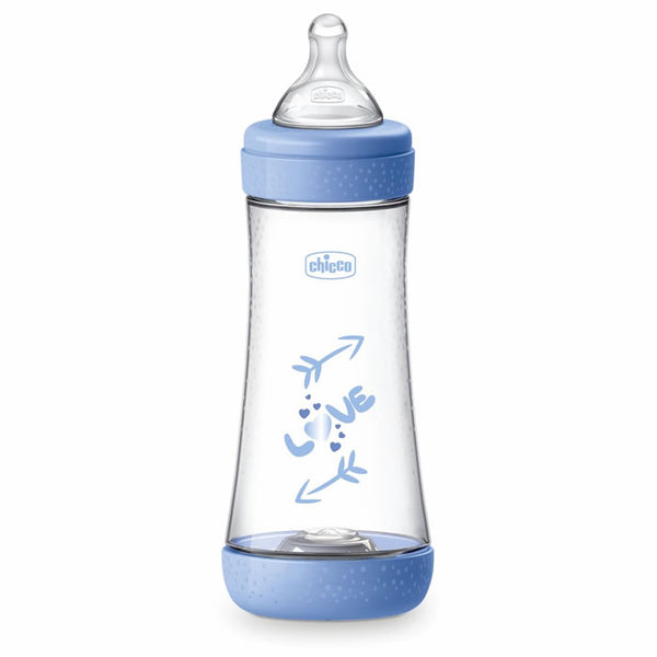 Chicco Perfect Silicone Feeding Bottle 300ml Blue 4m+ - Jag Couture Beauty