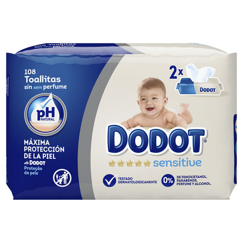 Dodot Sensitive Wipes 108 Units - Jag Couture Beauty