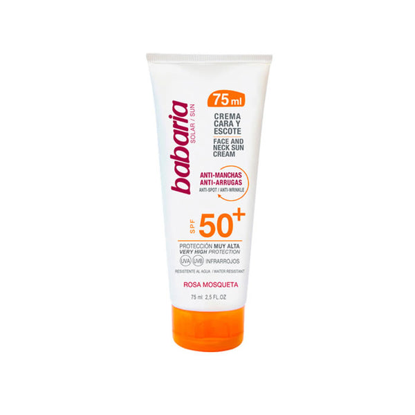 Babaria Face And Neck Sun Cream Anti Spot Wrinkle Spf50 75ml - Jag Couture Beauty