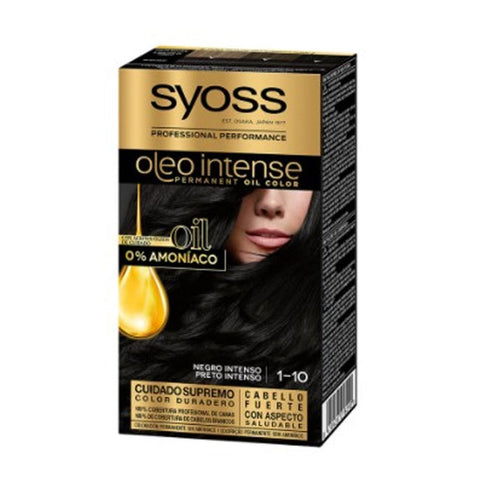 Syoss Oleo Intense Permanent Hair Color 1-10 Deep Black Jag Couture Beauty