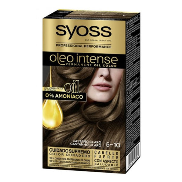 Syoss Oleo Intense Permanent Hair Color 5-10 Light Brown Jag Couture Beauty