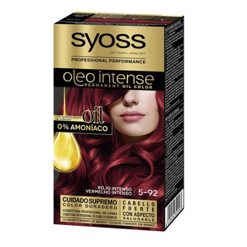 Syoss Oleo Intense Permanent Hair Color 5-92 Intense Red Jag Couture Beauty
