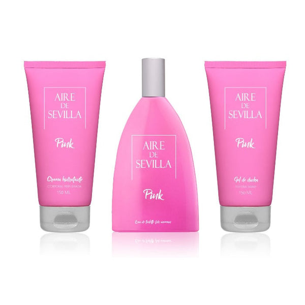Aire de Sevilla Pink Eau De Toilette Spray 150ml Set 3 Pieces Jag Couture Beauty